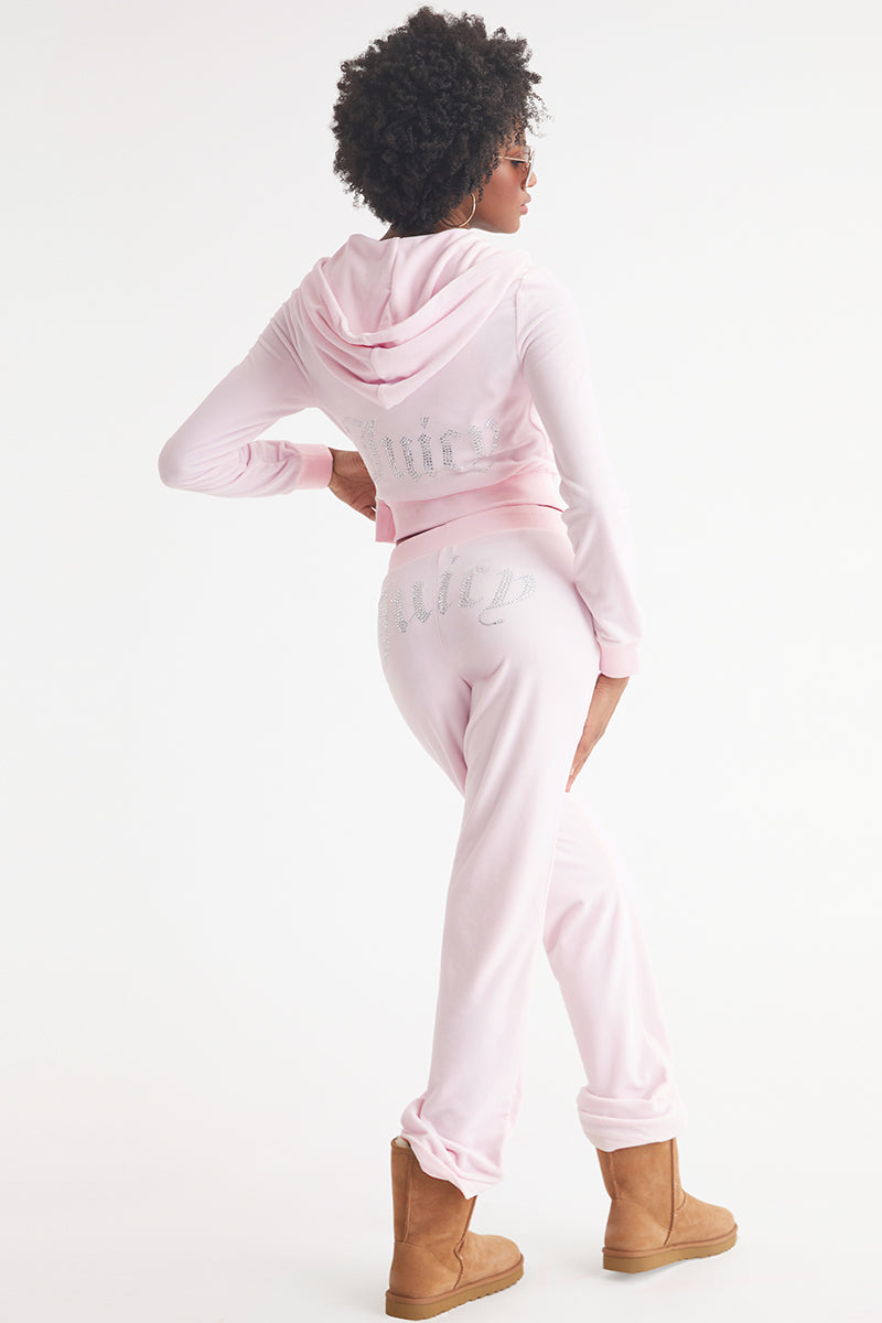 OG Big Bling Velour Track Pants - Soft Glow - Juicy Couture