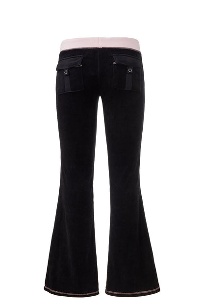 Sweetheart Cotton Velour Track Pants - Liquorice - Juicy Couture