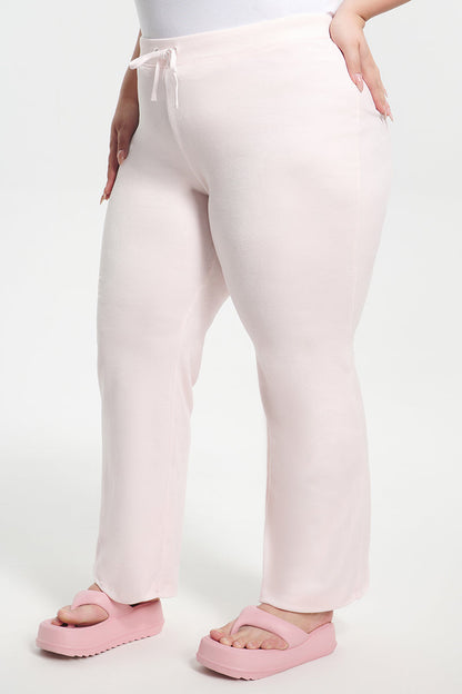 Plus-Size Classic Cotton Velour Track Pants - Soft Glow - Juicy Couture