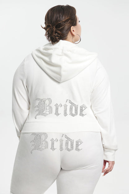 Bride Customizable Big Bling Velour Hoodie - Angel - Juicy Couture