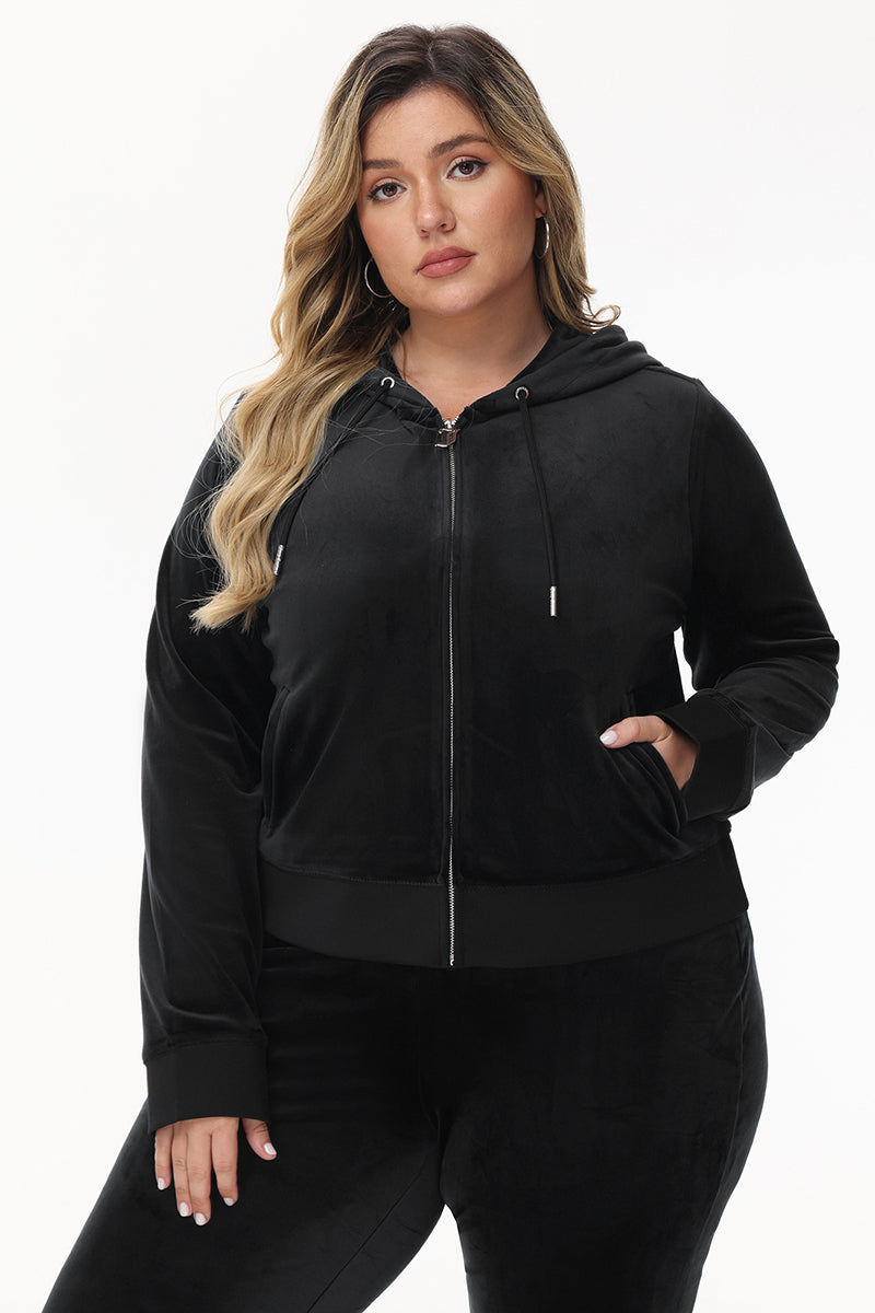 Bride Customizable Big Bling Velour Hoodie - Liquorice - Juicy Couture