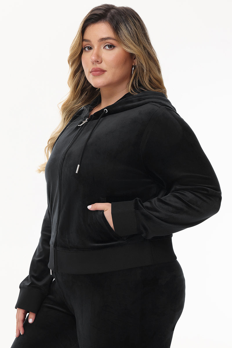 Bride Customizable Big Bling Velour Hoodie - Liquorice - Juicy Couture