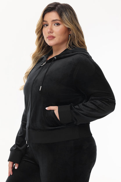 Bride Customizable Big Bling Velour Hoodie - Liquorice - Juicy Couture