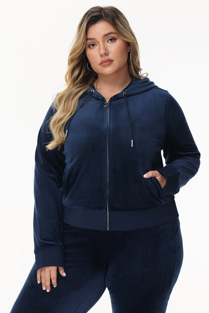 Bride Customizable Big Bling Velour Hoodie - Regal Blue - Juicy Couture