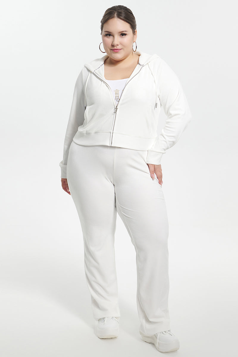 Bride Customizable Big Bling Velour Track Pants - Angel - Juicy Couture