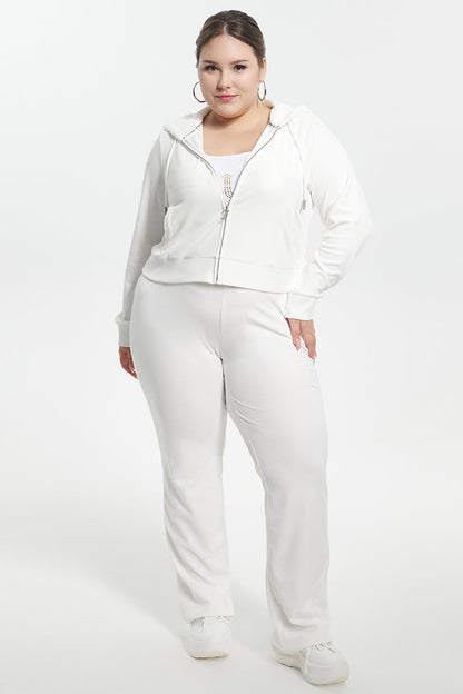 Bride Customizable Big Bling Velour Track Pants - Angel - Juicy Couture