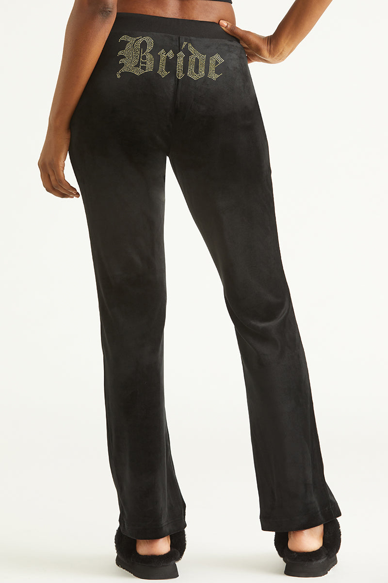 Bride Customizable Big Bling Velour Track Pants - Liquorice - Juicy Couture