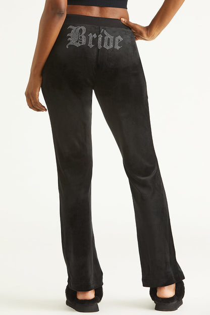 Bride Customizable Big Bling Velour Track Pants - Liquorice - Juicy Couture