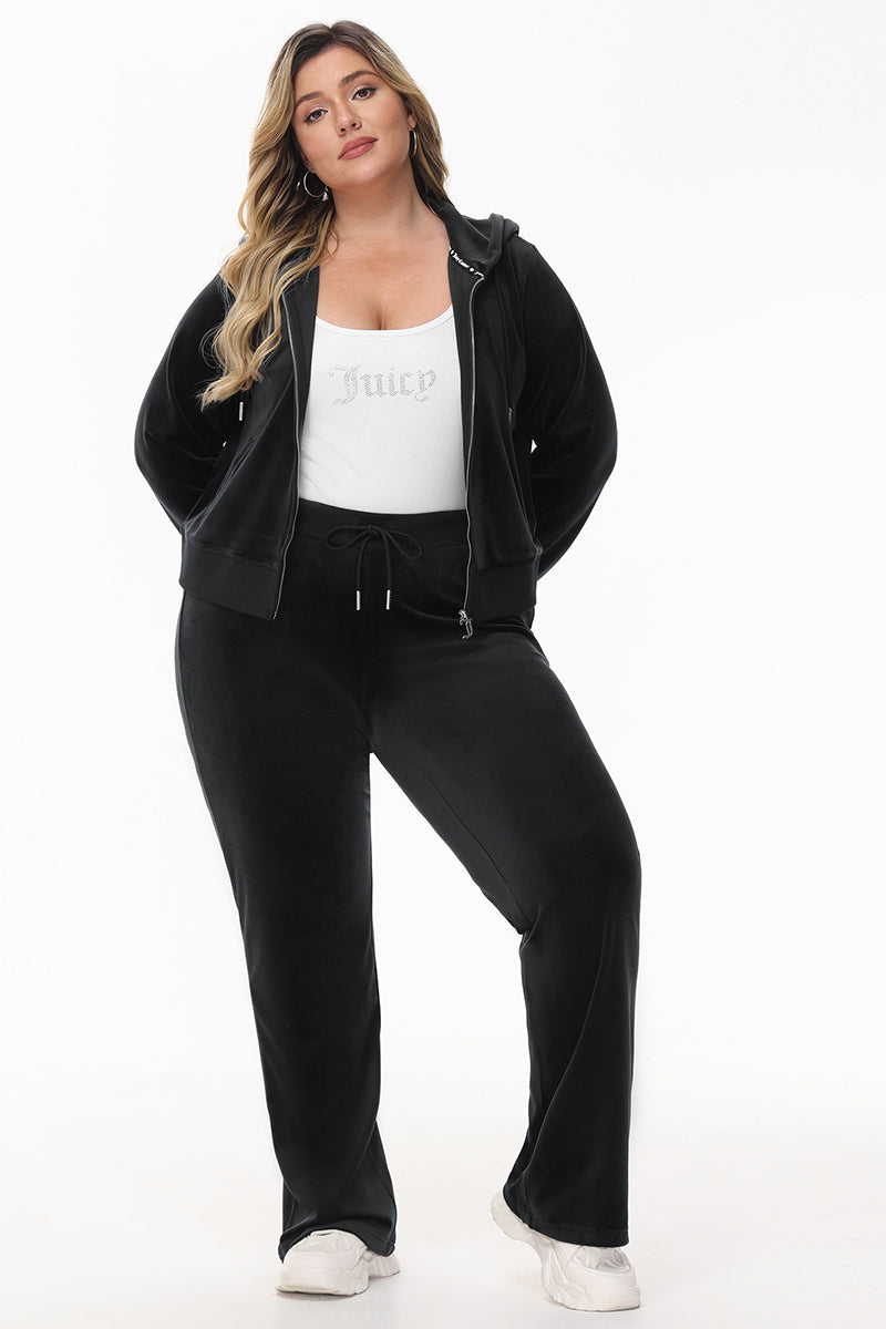 Bride Customizable Big Bling Velour Track Pants - Liquorice - Juicy Couture