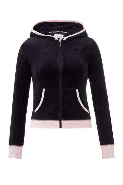 Sweetheart Cotton Velour Hoodie - Liquorice - Juicy Couture