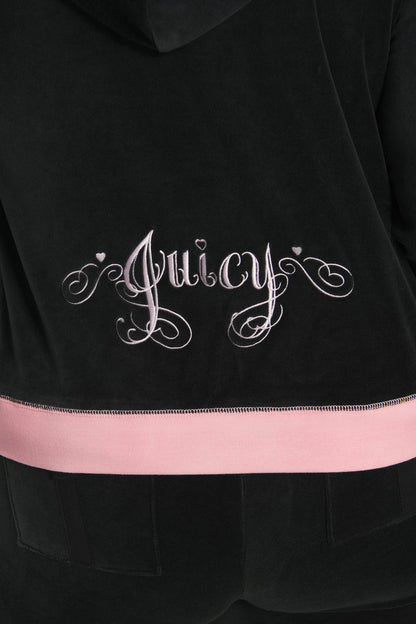 Sweetheart Cotton Velour Hoodie - Liquorice - Juicy Couture