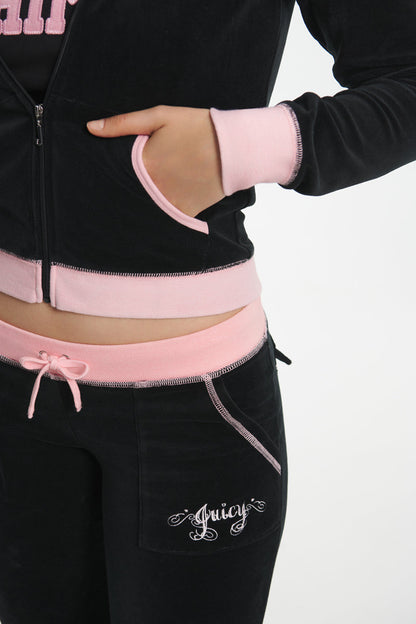 Sweetheart Cotton Velour Hoodie - Liquorice - Juicy Couture