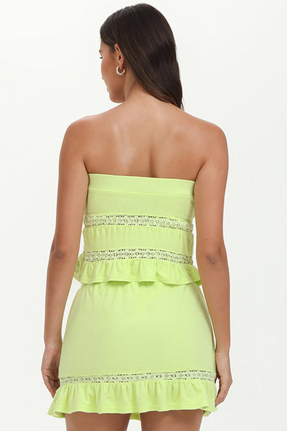 Towel Terry Lace Trim Tube Top - Pear - Juicy Couture