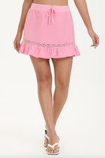 Towel Terry Mini Skirt With Lace Trim - Hot Hot - Juicy Couture
