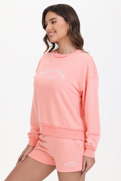 French Terry Embroidered Crewneck - Guava - Juicy Couture
