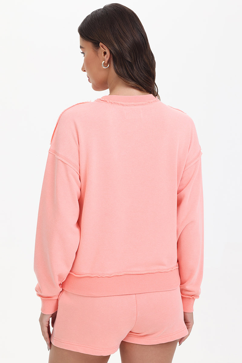 French Terry Embroidered Crewneck - Guava - Juicy Couture
