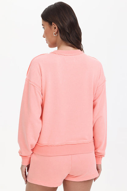 French Terry Embroidered Crewneck - Guava - Juicy Couture