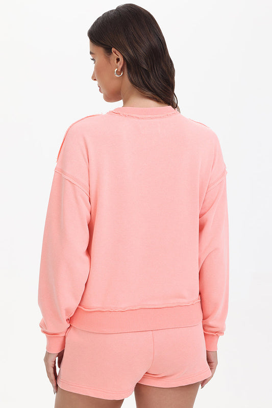French Terry Embroidered Crewneck - Guava - Juicy Couture