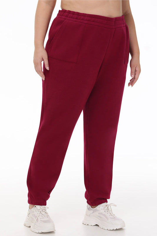 Plus-Size Small Bling Fleece Sweatpants - Dark Crimson - Juicy Couture