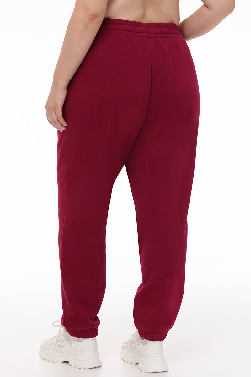 Plus-Size Small Bling Fleece Sweatpants - Dark Crimson - Juicy Couture