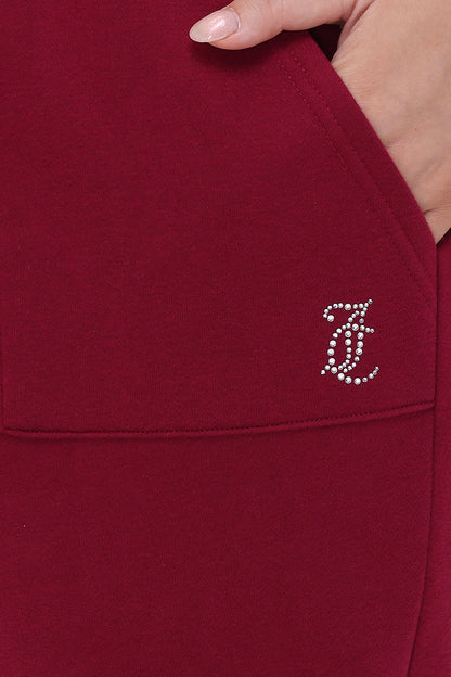 Plus-Size Small Bling Fleece Sweatpants - Dark Crimson - Juicy Couture