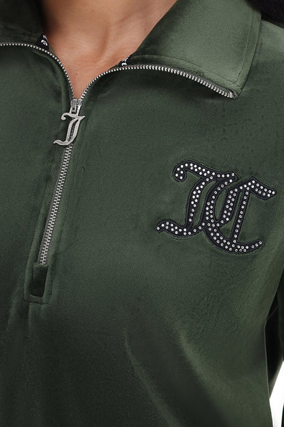 Oversized Small Bling Quarter Zip Pullover - Hands On Deck - Juicy Couture