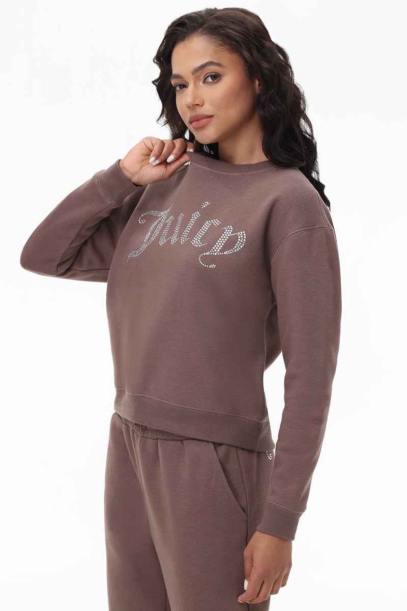 Big Bling Fleece Crewneck Pullover - Pewter - Juicy Couture