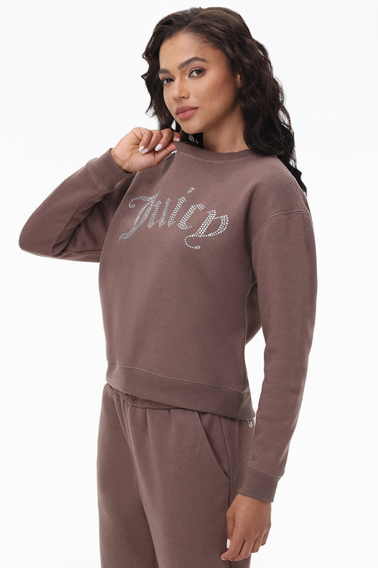 Big Bling Fleece Crewneck Pullover - Pewter - Juicy Couture