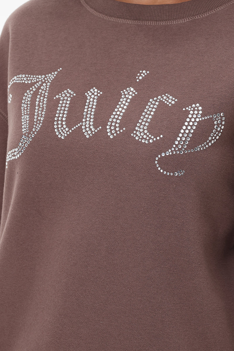 Big Bling Fleece Crewneck Pullover - Pewter - Juicy Couture