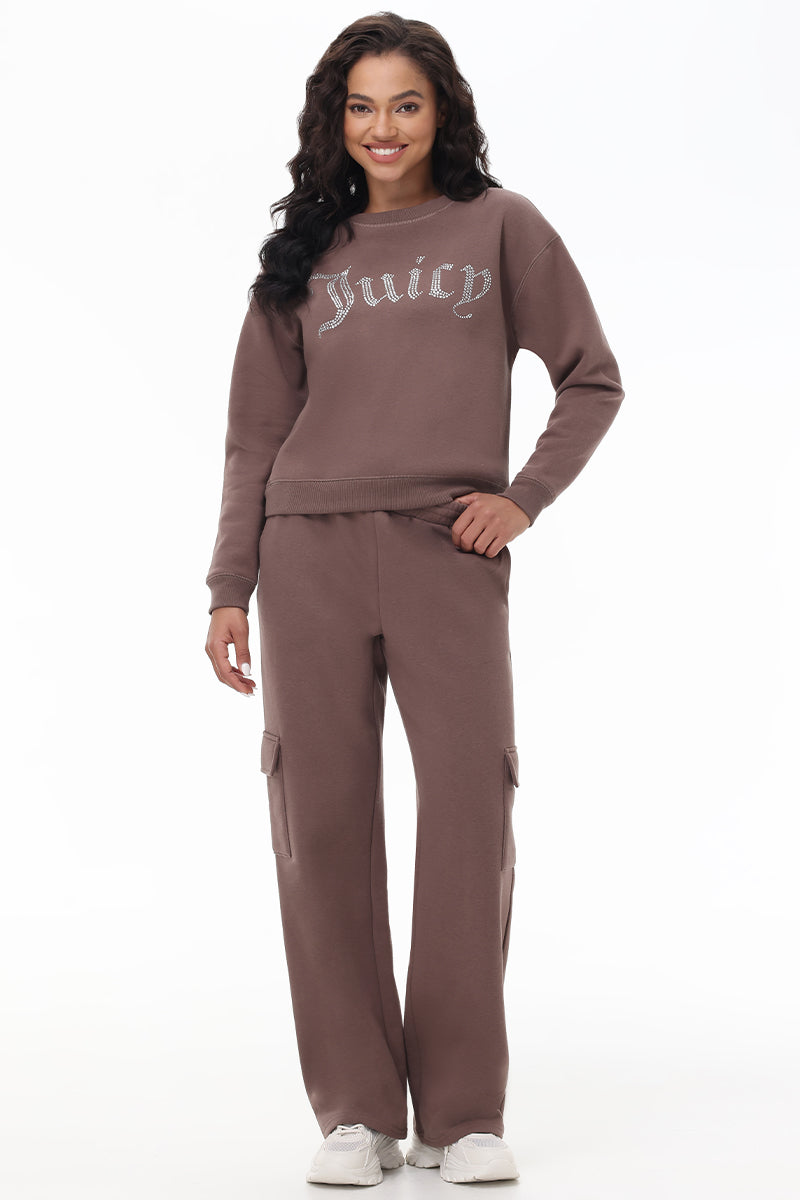 Big Bling Fleece Crewneck Pullover - Pewter - Juicy Couture