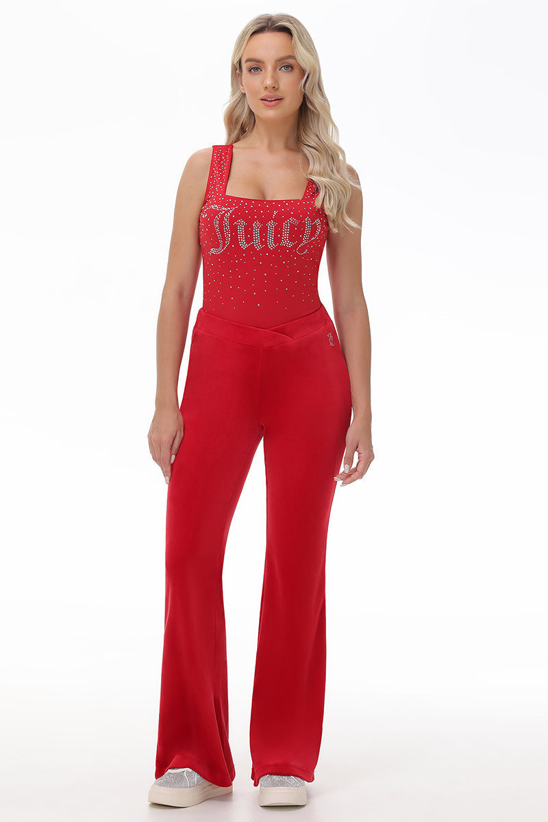 Big Bling Scoop Neck Tank Bodysuit - Coco Red - Juicy Couture