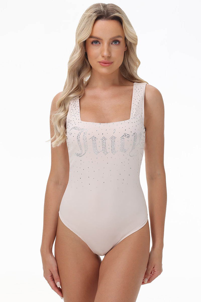 Big Bling Scoop Neck Tank Bodysuit - Crystal - Juicy Couture