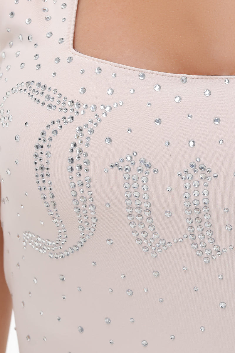 Big Bling Scoop Neck Tank Bodysuit - Crystal - Juicy Couture
