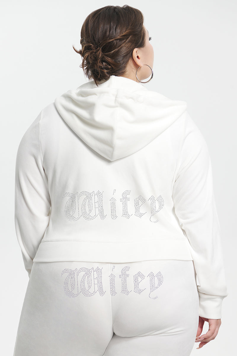 Wifey Customizable Big Bling Velour Hoodie - Angel - Juicy Couture