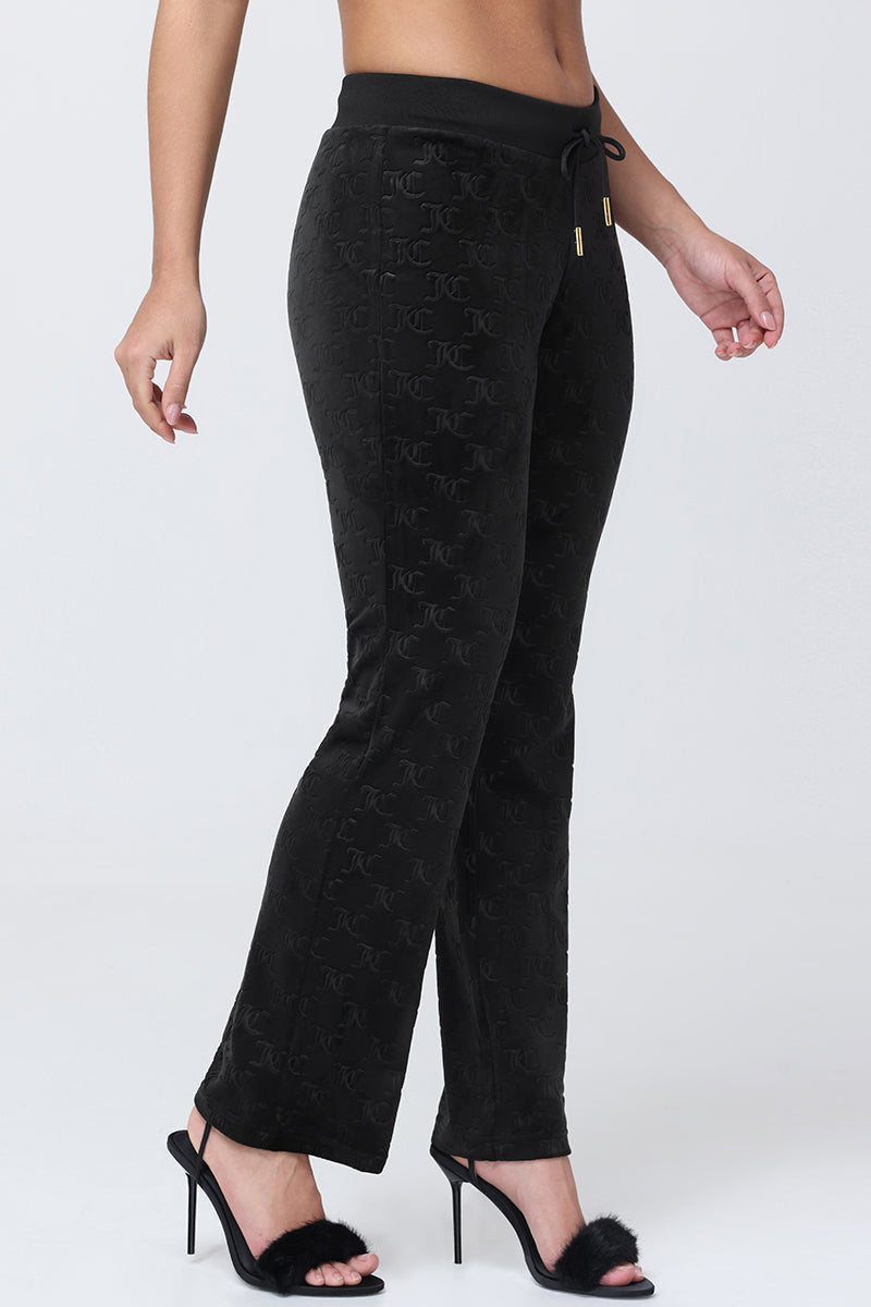 Embossed Velour Track Pants - Liquorice - Juicy Couture