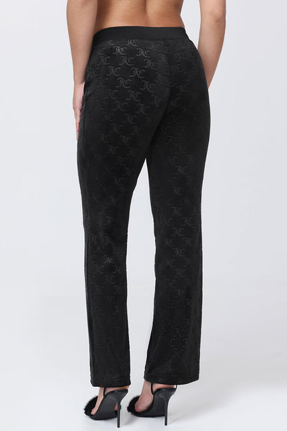 Embossed Velour Track Pants - Liquorice - Juicy Couture