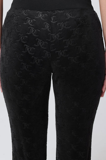 Embossed Velour Track Pants - Liquorice - Juicy Couture