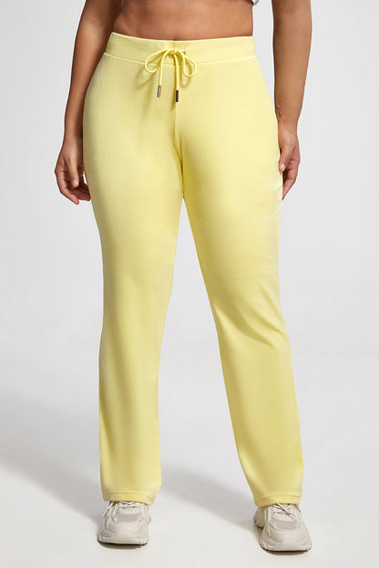 Plus-Size OG Big Bling Velour Track Pants - Yellow Iris - Juicy Couture