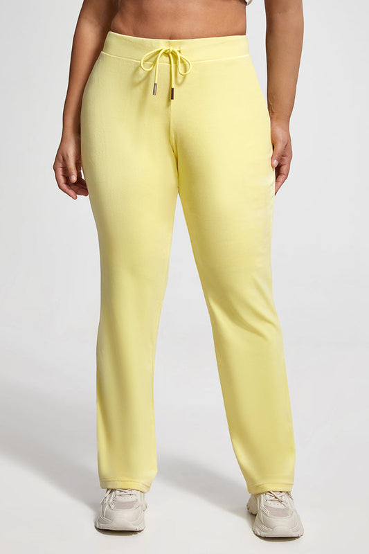 Plus-Size OG Big Bling Velour Track Pants - Yellow Iris - Juicy Couture
