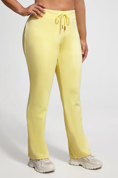 Plus-Size OG Big Bling Velour Track Pants - Yellow Iris - Juicy Couture