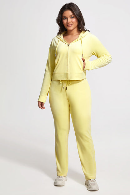 Plus-Size OG Big Bling Velour Track Pants - Yellow Iris - Juicy Couture