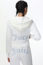 Technicolor Customizable Big Bling Velour Hoodie - Angel - Juicy Couture