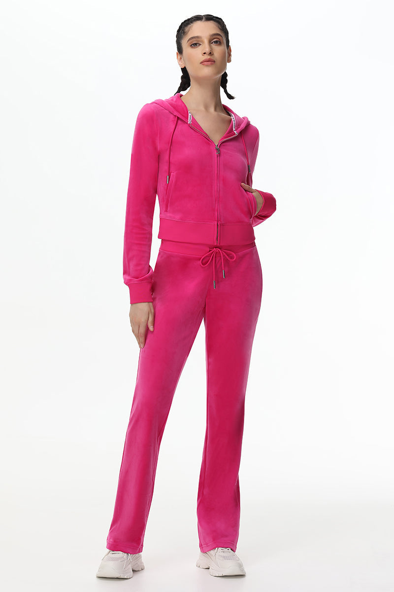 Technicolor Customizable Big Bling Velour Hoodie - Free Love - Juicy Couture