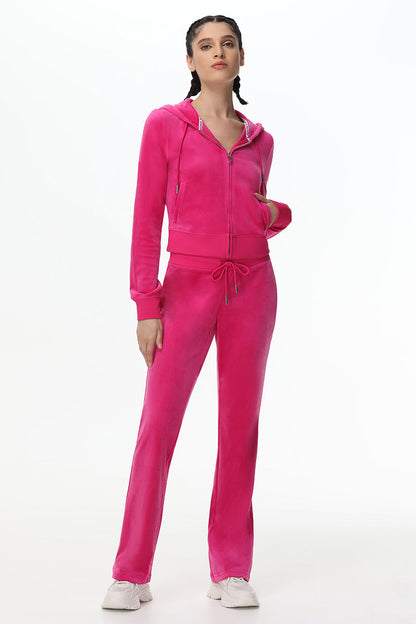 Technicolor Customizable Big Bling Velour Hoodie - Free Love - Juicy Couture