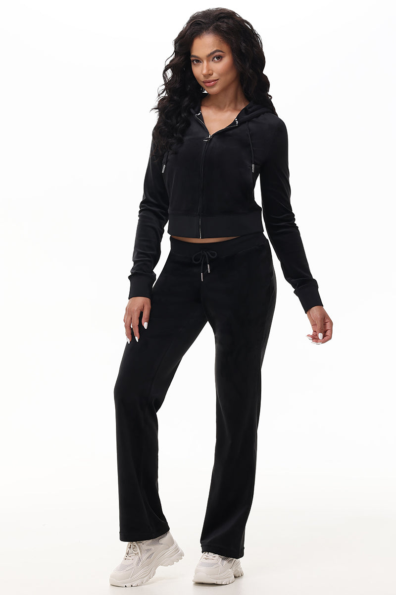 Technicolor Customizable Big Bling Velour Hoodie - Liquorice - Juicy Couture
