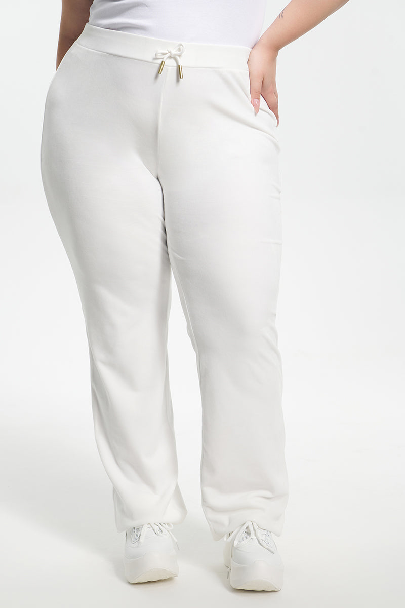 Plus-Size Technicolor Customizable Big Bling Velour Track Pants - Angel - Juicy Couture