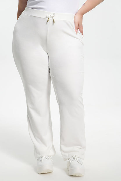 Plus-Size Technicolor Customizable Big Bling Velour Track Pants - Angel - Juicy Couture