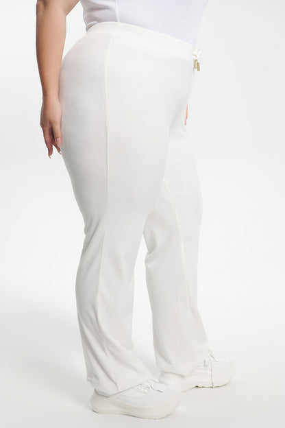 Plus-Size Technicolor Customizable Big Bling Velour Track Pants - Angel - Juicy Couture