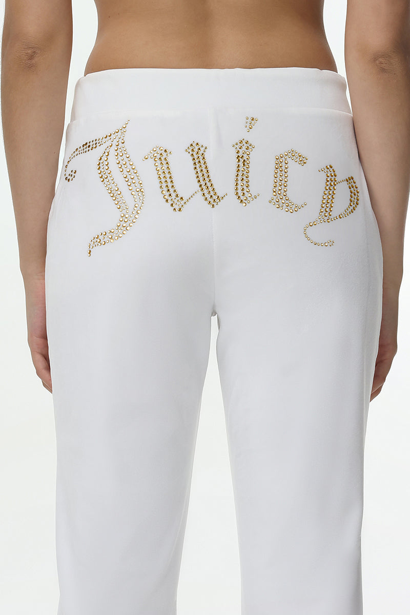 Technicolor Customizable Big Bling Velour Track Pants - Angel - Juicy Couture