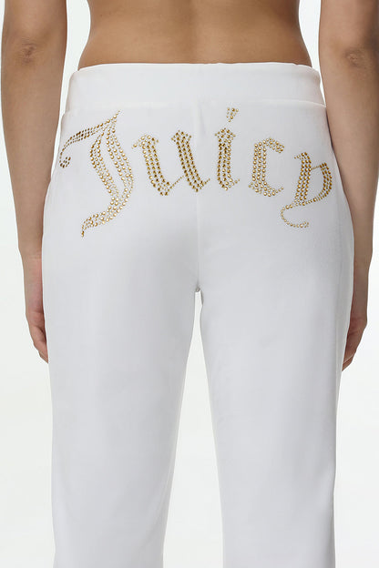 Technicolor Customizable Big Bling Velour Track Pants - Angel - Juicy Couture